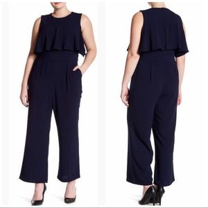 Vince Camuto Bodice Crepe Ruffle Jumpsuit